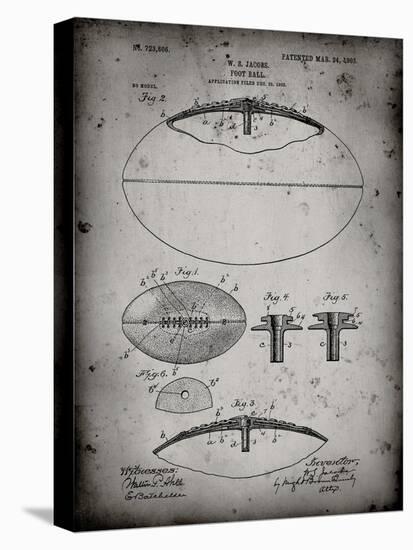 PP601-Faded Grey Football Game Ball 1902 Patent Poster-Cole Borders-Premier Image Canvas