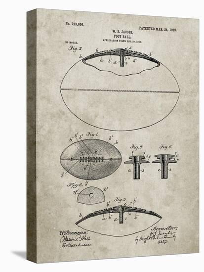 PP601-Sandstone Football Game Ball 1902 Patent Poster-Cole Borders-Premier Image Canvas