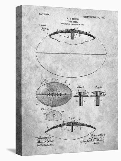 PP601-Slate Football Game Ball 1902 Patent Poster-Cole Borders-Premier Image Canvas