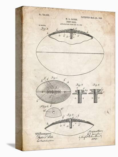 PP601-Vintage Parchment Football Game Ball 1902 Patent Poster-Cole Borders-Premier Image Canvas