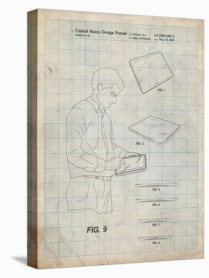 PP614-Antique Grid Parchment iPad Design 2005 Patent Poster-Cole Borders-Premier Image Canvas