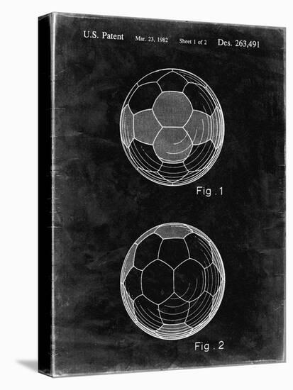 PP62-Black Grunge Leather Soccer Ball Patent Poster-Cole Borders-Premier Image Canvas