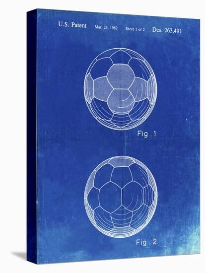 PP62-Faded Blueprint Leather Soccer Ball Patent Poster-Cole Borders-Premier Image Canvas