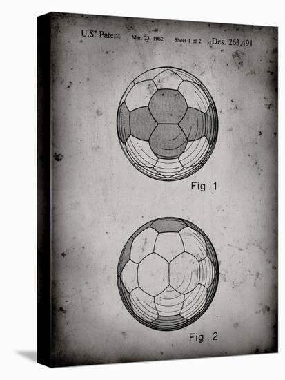PP62-Faded Grey Leather Soccer Ball Patent Poster-Cole Borders-Premier Image Canvas