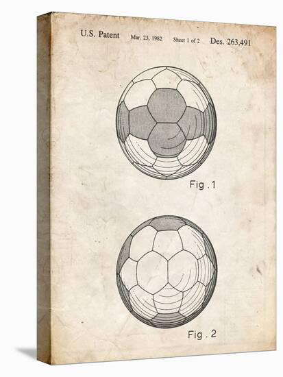 PP62-Vintage Parchment Leather Soccer Ball Patent Poster-Cole Borders-Premier Image Canvas