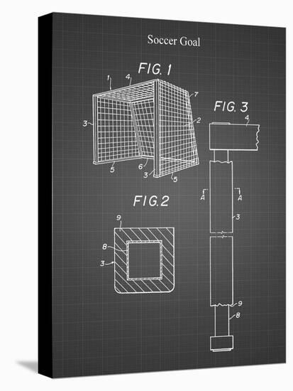 PP63-Black Grid Soccer Goal Patent Poster-Cole Borders-Premier Image Canvas