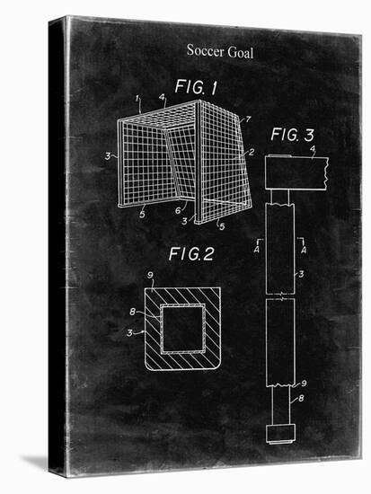 PP63-Black Grunge Soccer Goal Patent Poster-Cole Borders-Premier Image Canvas