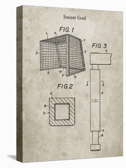 PP63-Sandstone Soccer Goal Patent Poster-Cole Borders-Premier Image Canvas