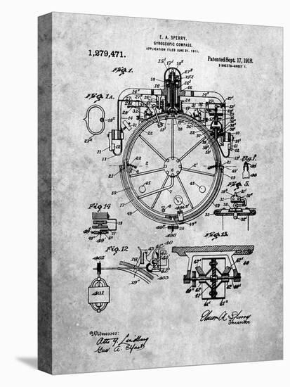 PP67-Slate Gyrocompass Patent Poster-Cole Borders-Premier Image Canvas