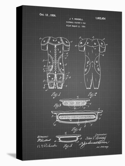 PP690-Black Grid Ridell Football Pads 1926 Patent Poster-Cole Borders-Premier Image Canvas