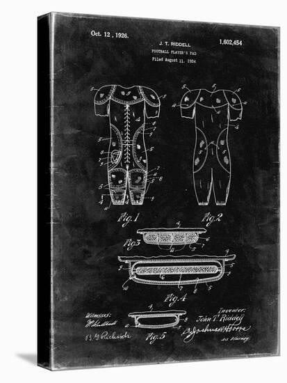 PP690-Black Grunge Ridell Football Pads 1926 Patent Poster-Cole Borders-Premier Image Canvas