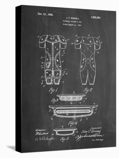 PP690-Chalkboard Ridell Football Pads 1926 Patent Poster-Cole Borders-Premier Image Canvas