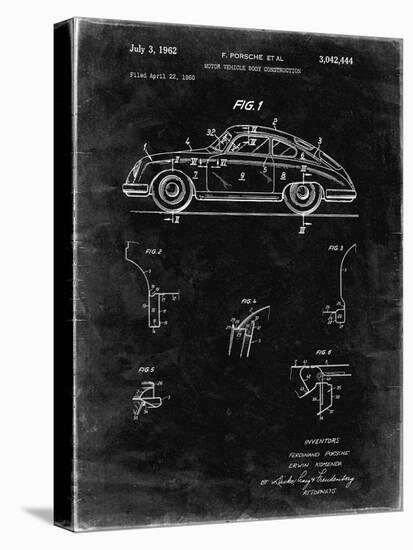 PP698-Black Grunge 1960 Porsche 365 Patent Poster-Cole Borders-Premier Image Canvas