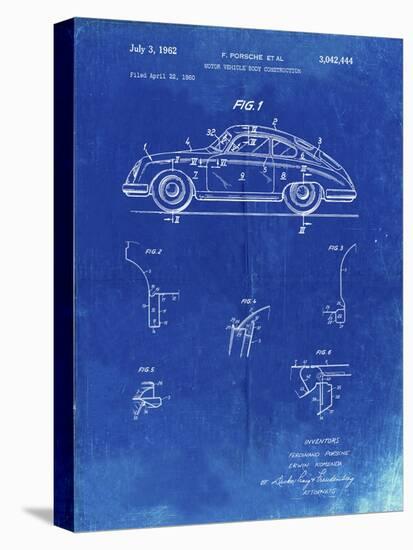 PP698-Faded Blueprint 1960 Porsche 365 Patent Poster-Cole Borders-Premier Image Canvas