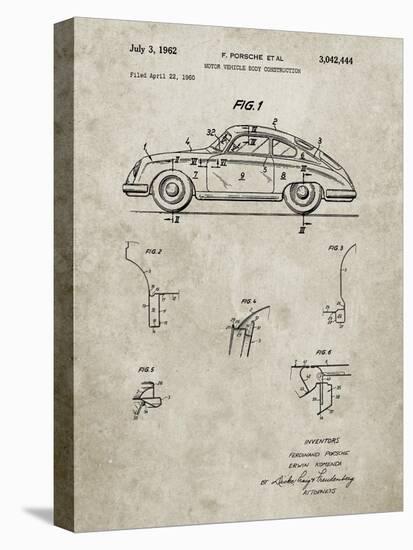 PP698-Sandstone 1960 Porsche 365 Patent Poster-Cole Borders-Premier Image Canvas