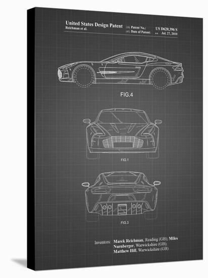 PP711-Black Grid Aston Martin One-77 Patent Poster-Cole Borders-Premier Image Canvas