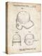 PP716-Vintage Parchment Baseball Helmet Patent Poster-Cole Borders-Premier Image Canvas