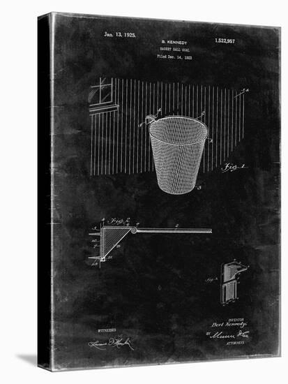 PP717-Black Grunge Basketball Goal Patent Poster-Cole Borders-Premier Image Canvas