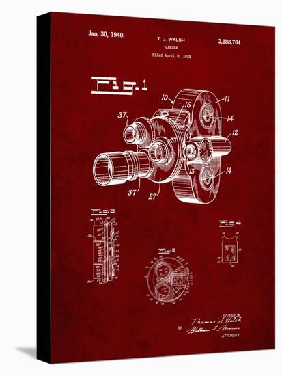 PP72-Burgundy Bell and Howell Color Filter Camera Patent Poster-Cole Borders-Premier Image Canvas