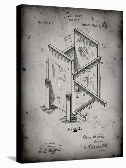 PP725-Faded Grey Bee Hive Frames Patent Poster-Cole Borders-Premier Image Canvas