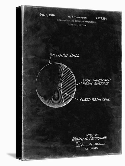 PP736-Black Grunge Billiard Ball Patent Poster-Cole Borders-Premier Image Canvas