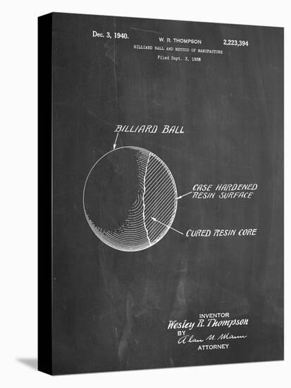 PP736-Chalkboard Billiard Ball Patent Poster-Cole Borders-Premier Image Canvas