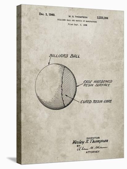 PP736-Sandstone Billiard Ball Patent Poster-Cole Borders-Premier Image Canvas