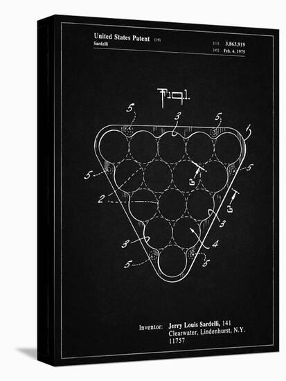 PP737-Vintage Black Billiard Ball Rack Patent Poster-Cole Borders-Premier Image Canvas