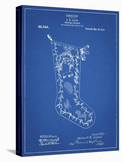 PP764-Blueprint Christmas Stocking 1912 Patent Poster-Cole Borders-Premier Image Canvas