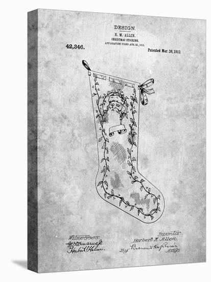 PP764-Slate Christmas Stocking 1912 Patent Poster-Cole Borders-Premier Image Canvas