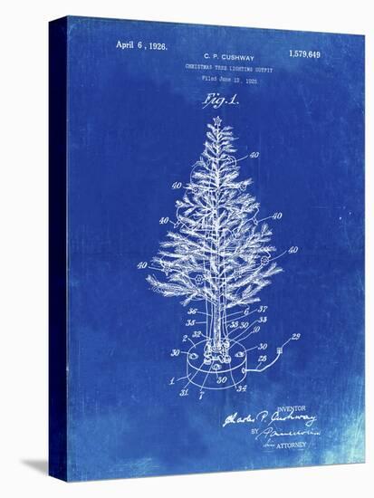 PP766-Faded Blueprint Christmas Tree Poster-Cole Borders-Premier Image Canvas