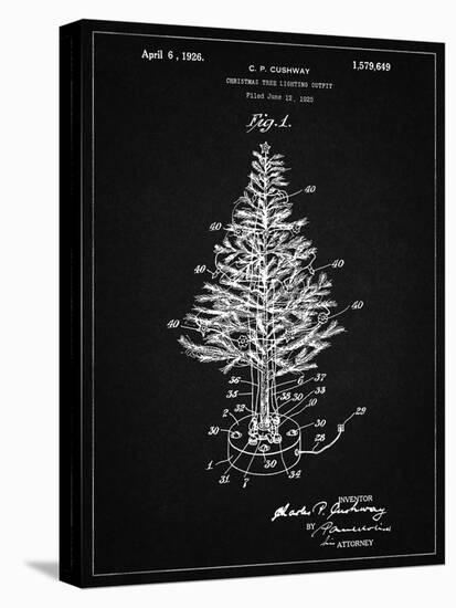 PP766-Vintage Black Christmas Tree Poster-Cole Borders-Premier Image Canvas