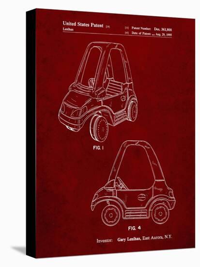 PP816-Burgundy Fisher Price Toy Car Patent Poster-Cole Borders-Premier Image Canvas