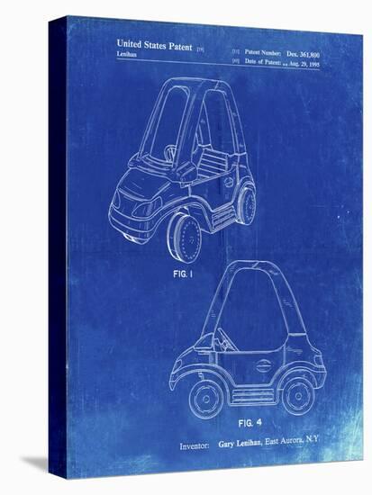 PP816-Faded Blueprint Fisher Price Toy Car Patent Poster-Cole Borders-Premier Image Canvas