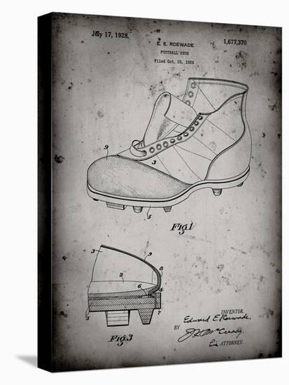 PP823-Faded Grey Football Cleat 1928 Patent Poster-Cole Borders-Premier Image Canvas