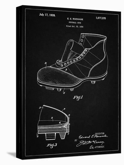 PP823-Vintage Black Football Cleat 1928 Patent Poster-Cole Borders-Premier Image Canvas