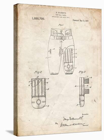 PP828-Vintage Parchment Football Pants Patent Print-Cole Borders-Premier Image Canvas