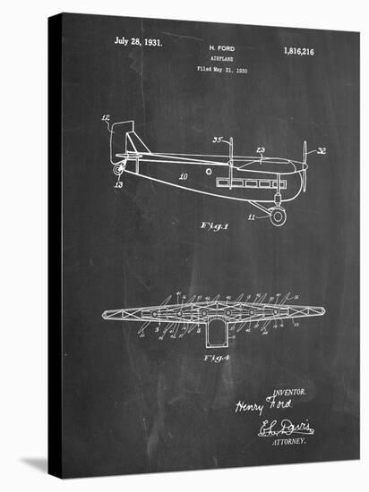 PP849-Chalkboard Ford Tri-Motor Airplane "The Tin Goose" Patent Poster-Cole Borders-Premier Image Canvas