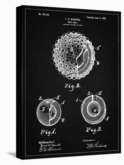 PP856-Vintage Black Golf Ball 1902 Patent Poster-Cole Borders-Premier Image Canvas