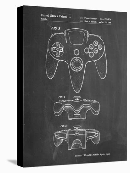 PP86-Chalkboard Nintendo 64 Controller Patent Poster-Cole Borders-Premier Image Canvas