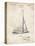 PP878-Vintage Parchment Herreshoff R 40' Gamecock Racing Sailboat Patent Poster-Cole Borders-Premier Image Canvas