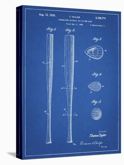 PP89-Blueprint Vintage Baseball Bat 1939 Patent Poster-Cole Borders-Premier Image Canvas