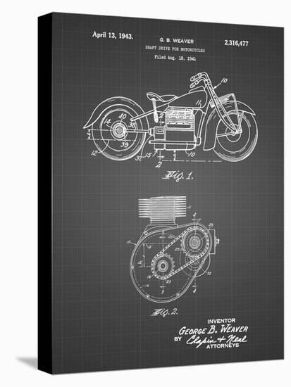 PP892-Black Grid Indian Motorcycle Drive Shaft Patent Poster-Cole Borders-Premier Image Canvas