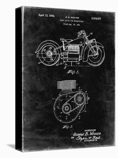 PP892-Black Grunge Indian Motorcycle Drive Shaft Patent Poster-Cole Borders-Premier Image Canvas