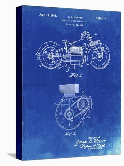 PP892-Faded Blueprint Indian Motorcycle Drive Shaft Patent Poster-Cole Borders-Premier Image Canvas