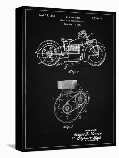 PP892-Vintage Black Indian Motorcycle Drive Shaft Patent Poster-Cole Borders-Premier Image Canvas