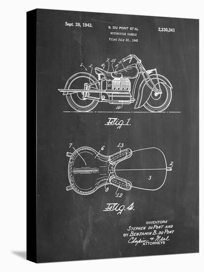 PP893-Chalkboard Indian Motorcycle Saddle Patent Poster-Cole Borders-Premier Image Canvas
