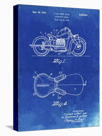 PP893-Faded Blueprint Indian Motorcycle Saddle Patent Poster-Cole Borders-Premier Image Canvas