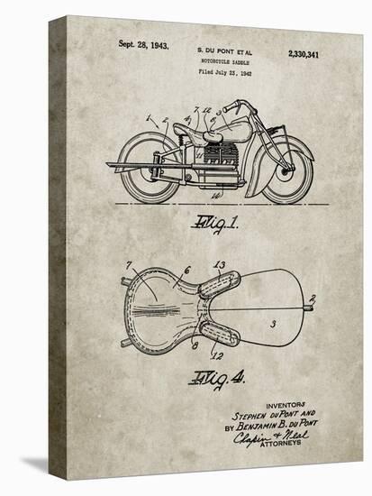 PP893-Sandstone Indian Motorcycle Saddle Patent Poster-Cole Borders-Premier Image Canvas
