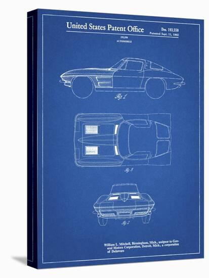PP90-Blueprint 1962 Corvette Stingray Patent Poster-Cole Borders-Premier Image Canvas